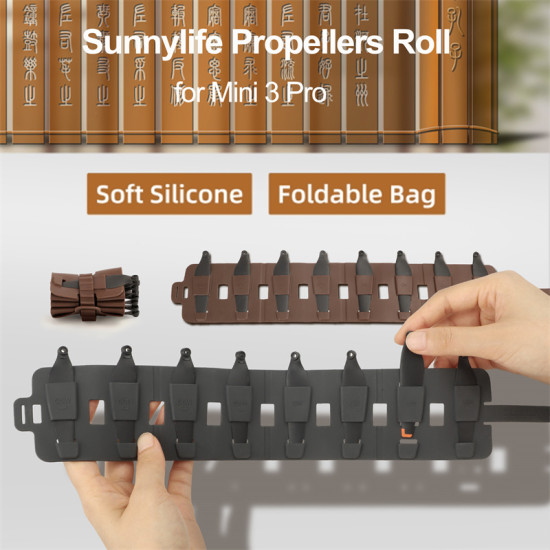 Propellers Roll up Case Bag Drone Propeller Pouch Travel Portable Silicone Holder Organizer for Mini 3 Pro Sunnylife Protection Set