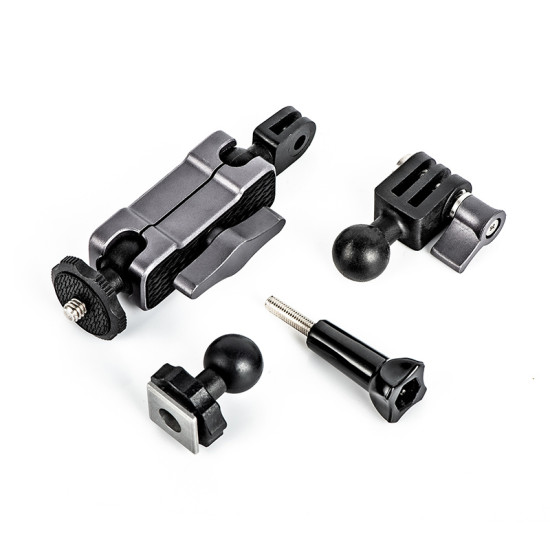Magic Arm Mount Double Ball Head Cold Shoe Universal Clamp 1/4 Screw for DJI OSMO Pocket/Action 2 Gopro Camera Monitor Accessory