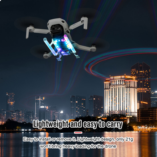 STARTRC For DJI Mavic Mini LED/SE/ Mini 2 Drone Flashing Light Landing Gear Kit Extended Foldable Skid 7-Colors Lamp Accessories