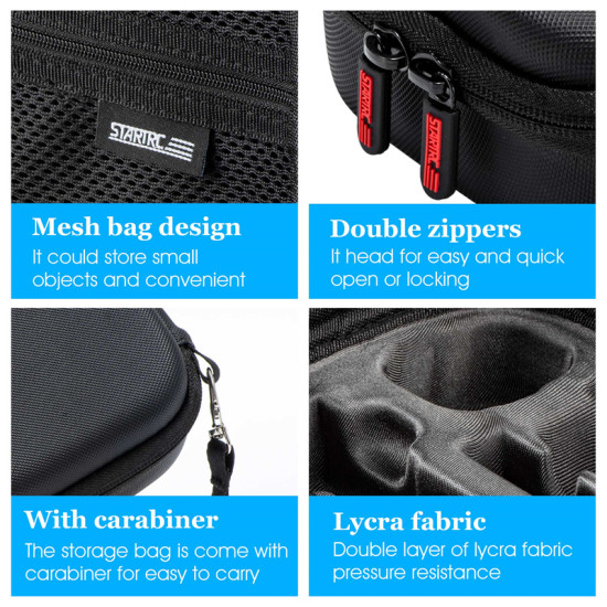 For DJI Action 2 Mini Storage Bag Portable Carrying Case Protector Box Camera Accessories Kit PU Handbag STARTRC Black