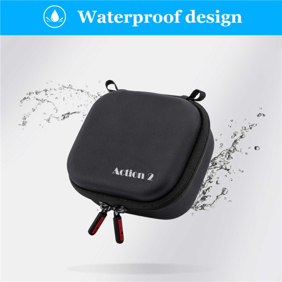 For DJI Action 2 Mini Storage Bag Portable Carrying Case Protector Box Camera Accessories Kit PU Handbag STARTRC Black