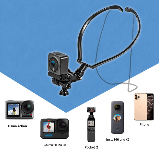 STARTRC Sports Camera Neck Holder for DJI Action 2 / GoPro hero / FIMI PALM 2 /Insta360 ONE X2 FPV Accessories Kit