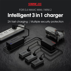 Battery Charger Hub for DJI Mini 2/SE/Mavic Drone STARTRC Fast Charging Smart Quick Intelligent 3 in 1 Home EU Accessory Parts