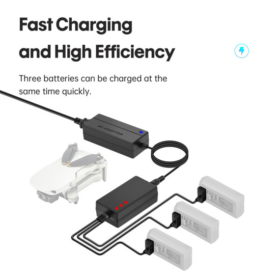 Battery Charger Hub for DJI Mini 2/SE/Mavic Drone STARTRC Fast Charging Smart Quick Intelligent 3 in 1 Home EU Accessory Parts