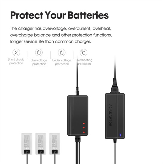 Battery Charger Hub for DJI Mini 2/SE/Mavic Drone STARTRC Fast Charging Smart Quick Intelligent 3 in 1 Home EU Accessory Parts