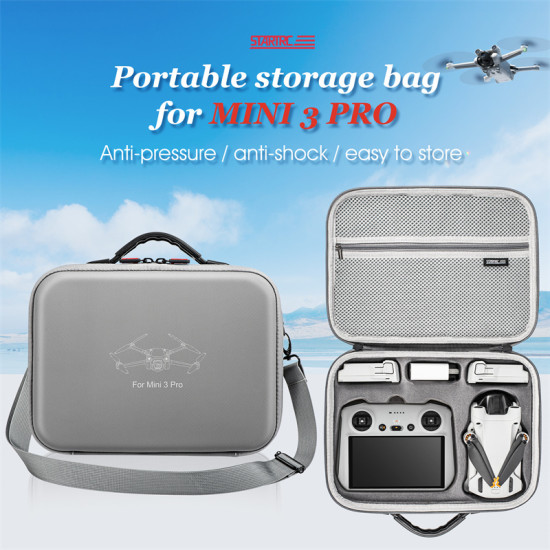 Portable Storage Bag DJI Mini 3 PRO Shoulder PU Handbag Carrying Case Waterproof Box Drone Accessories Storage Parts Protection