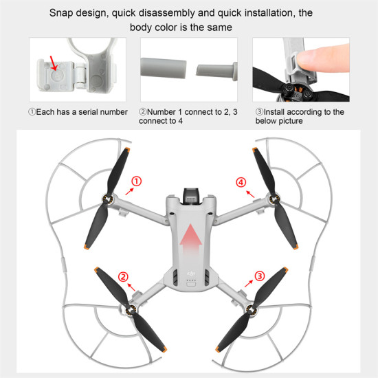 For DJI Mini 3 PRO Drone Propeller Guard Protector Anti-collision Integrated Bumper Blade Protective Cover STARTRC Accessories 