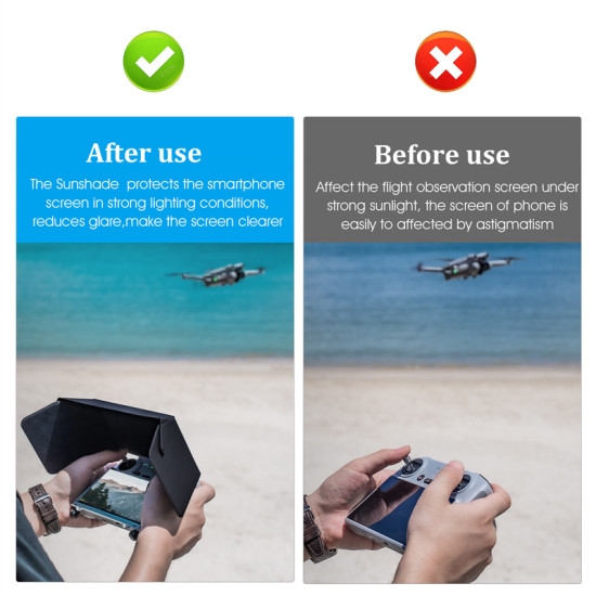 PU Sun Hood Sunshade for DJI Mini 3 PRO RC Drone Remote Control Accessories Phone Smart Screen Sunhood Shade Protection Parts 