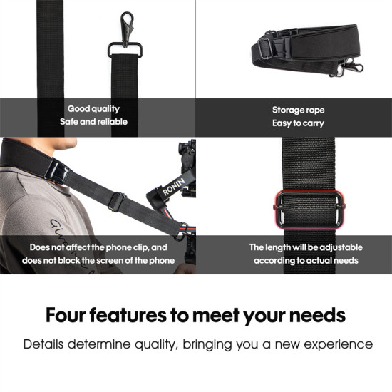 Shoulder Strap for DJI RS 3 Neck Lanyard HD Belt Safety Rope for DJI Ronin S 3 PRO Stabilizer Protective Film Accessories Part 