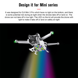 Landing Gear for DJI Mini 3 Pro Accessories LED Foldable Extended Undercarriage Color Lens Foot Stool Anti-drop Protective Drone 