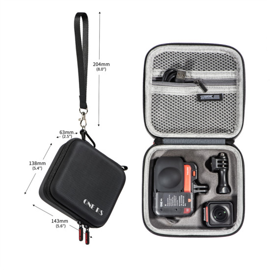 Storage Bag for Insta360 ONE RS Accessories Carrying Case PU Camera Handbag Waterproof Box Portable Wide Angle Panoramic STARTRC