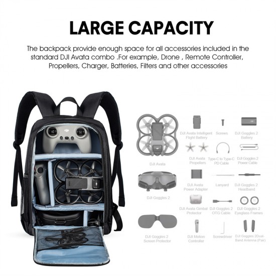 Backpack for DJI Avata FPV Drone Combo Set Storage Bag for DJI Goggles 2 Glassess V2 Remote Controller Acessories Travel Backpack