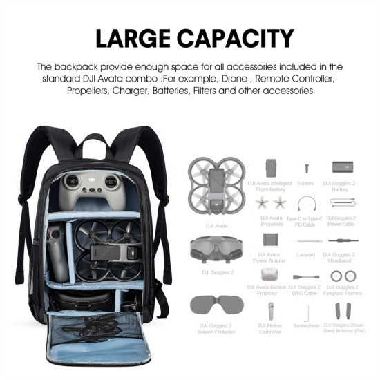 Backpack for DJI Avata FPV Drone Combo Set Storage Bag for DJI Goggles 2 Glassess V2 Remote Controller Acessories Travel Backpack