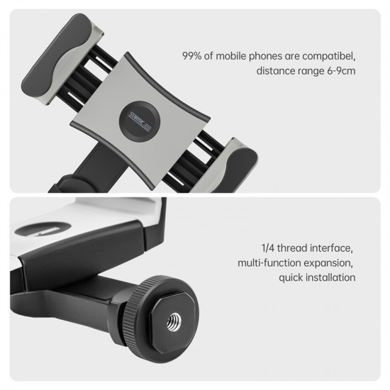 Cold Shoe Mobile Phone Holder Clip STARTRC for DJI RS 3 Pro/RS 3/RS 2/RSC 2 Accessories Multifunctional 360 Rotation Protector