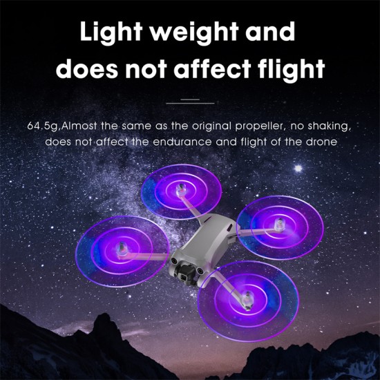 Propeller for DJI Mini 3 PRO LED Flash Light Drone Accessories Cool Glowing Ring Paddle Blade Transparent Charge Props Night Fly