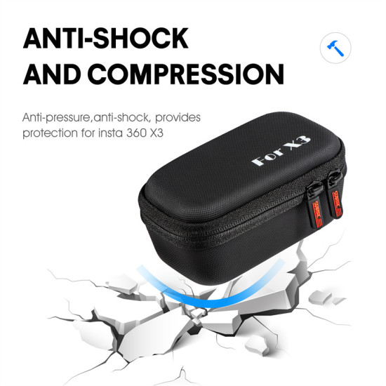 Storage Bag For Insta360 One X3 Carrying Case Handbag Waterproof PU Parts Hand Strap Lanyard Hard Portable Camera Accessories 