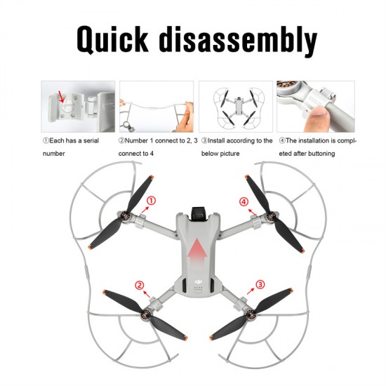 For DJI Mini 3 Propeller Guard Drone Accessories Prop Protector Blade Anti-collision Ring Light Weight Protective Cover STARTRC