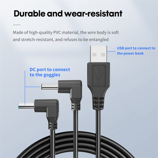 Power Charging Cable for DJI Goggles 2/Goggles V2 Fast Charge DC Power Supply Cable 1M for Avata FPV Drone Accessories STARTRC