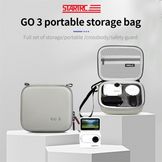 Storage Bag For Insta360 Go 3 Carrying Case STARTRC Scratchproof Handbag Hand Strap Protect Box Safe Sports Camera Accessories