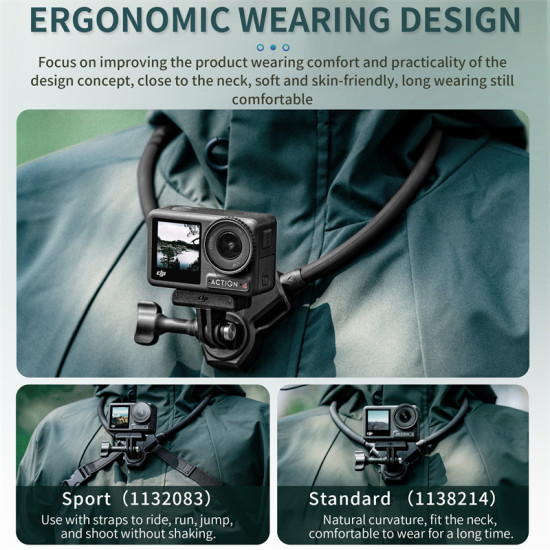STARTRC Stand Neck Strap Mounted Bracket Compatible With Action First Person View Chest GoPro Panoramic Sports Camera