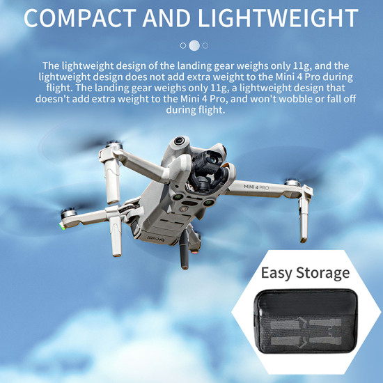 STARTRC DJI Mini4 Pro Lightweight Extension Landing Gear Effective Height Increase 20 mm Protecting the fuselage head