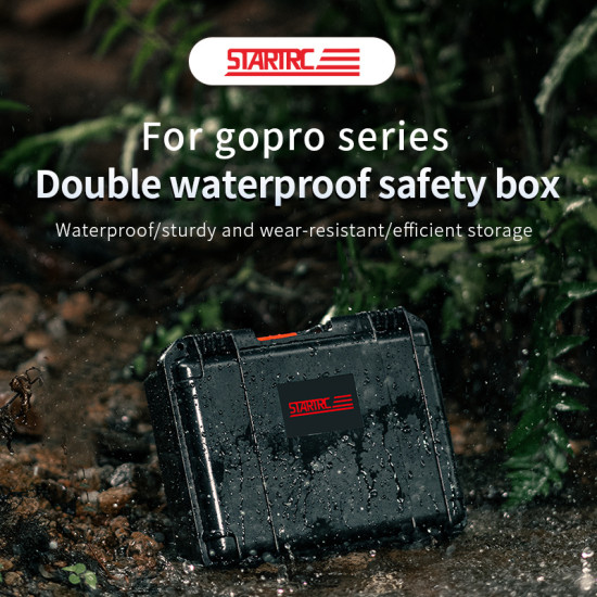 STARTRC suitable for GOPRO12/11/10/9 double waterproof safety box hard shell double layer storage portable tank proof camera storage box accessories