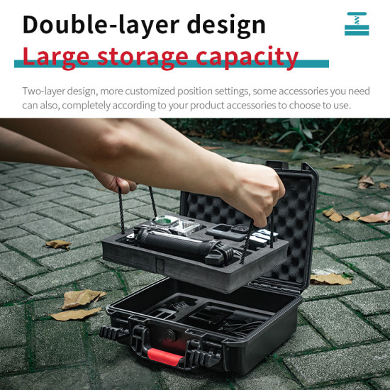 STARTRC suitable for GOPRO12/11/10/9 double waterproof safety box hard shell double layer storage portable tank proof camera storage box accessories