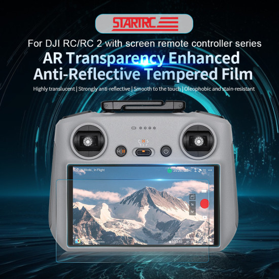 STARTRC suitable for AR Transparency Enhanced Anti-Reflective Tempered Film DJI Mini 4 pro RC/RC 2 screen remote control screen explosion-proof toughening protection accessories
