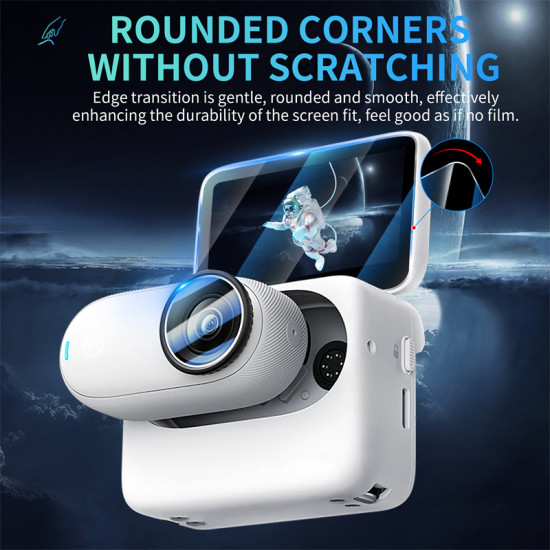 STARTRC Screen Lens Protector suitable for Insta360 Go 3S Shadow Stone tempered film screen explosion-proof high penetration lens film two sets