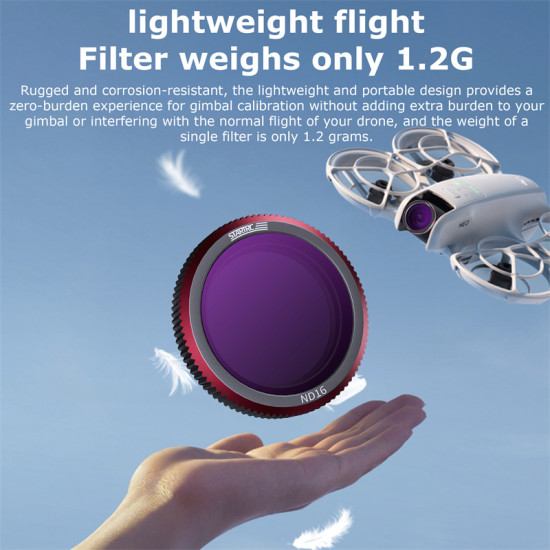 DJI NEO Magnetic Filter 4-Pack  Various magnetic filter sets: ND8/ND16/ND32/CPL