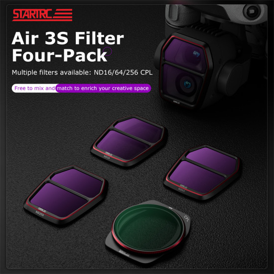 For Air 3S Filter Four-Pack Multiple filters available: ND16  ND 64  ND 256  CPL