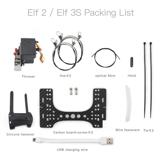 For DJI Elf 2/3S/4/3A/3P Thrower Light Weight Airdrop System Drone Air-Dropping Fishing Bait Wedding Ring Gift Deliver Accessory