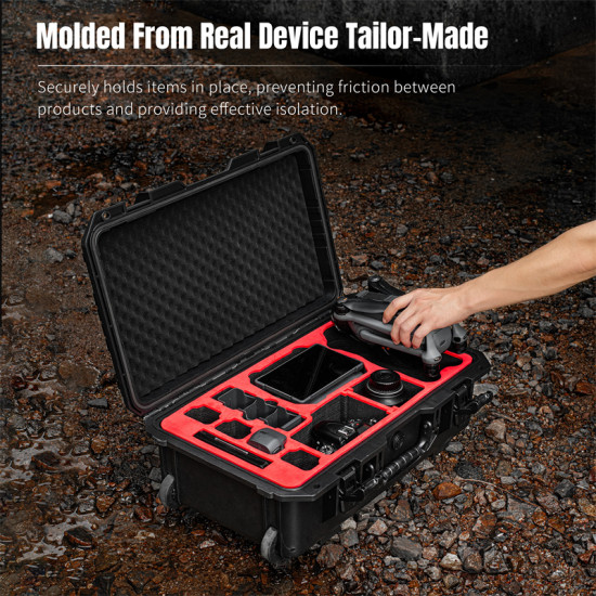 STARTRC Handheld Sealed Waterproof Trolley Case Compatible with Mavic4Pro/Mavic3/AIR3series Sturdy, Durable, All-Round Protection. Shockproof, Crush/Scratch/Dust-Resistant. Trolley Design.