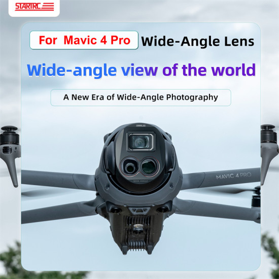 STARTRC For Mavic 4 Pro Wide-Angle Lens wide-angle view of the world A New Era of Wide-Angle Photography High-definition wide-angle optical glass with multi-layer coating, ultralight clip design.