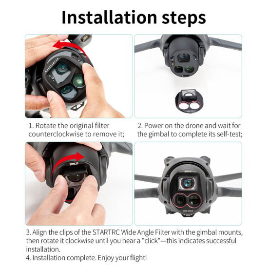 STARTRC For Mavic 4 Pro Wide-Angle Lens wide-angle view of the world A New Era of Wide-Angle Photography High-definition wide-angle optical glass with multi-layer coating, ultralight clip design.