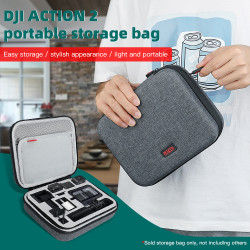 For DJI Action 2 Handbag Sports Camera Storage Bag Gray Carrying Case Portable Shockproof and Large Capacity Box Accessories