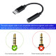 Audio Adapter Cable For DJI Action 2 Type-C to 3.5 Connection Line Interface DAC Digital Chip Adapter Cable Accessory Parts 
