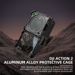 Cage Filter For DJI Action 2 Aluminum Alloy Protect Main Camera UV Protection Fixed Iron Wire RCSTQ Accessories Kit Parts Combo
