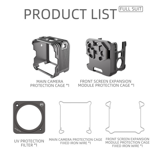 Cage Filter For DJI Action 2 Aluminum Alloy Protect Main Camera UV Protection Fixed Iron Wire RCSTQ Accessories Kit Parts Combo