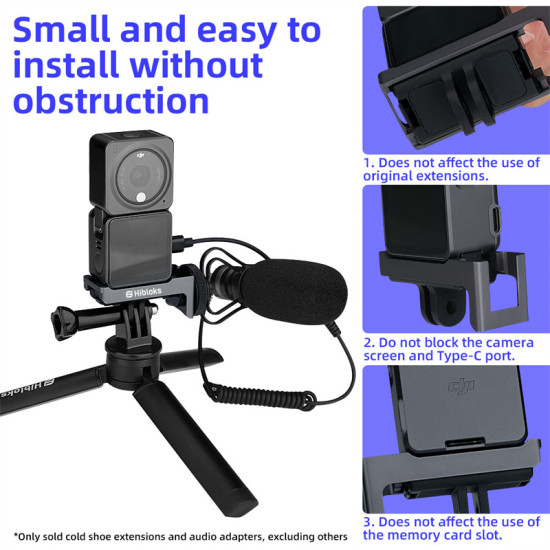 Cable Cold Shoe Adapter Line For DJI Action 2 Extension Audio Connecting External Problems Extender Accessories Kit Parts Combo