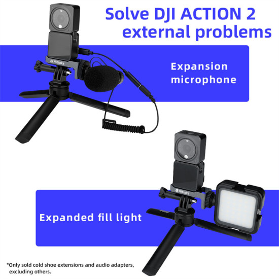 Cable Cold Shoe Adapter Line For DJI Action 2 Extension Audio Connecting External Problems Extender Accessories Kit Parts Combo