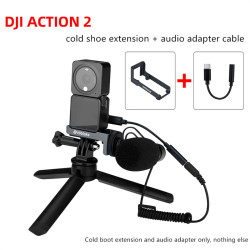 Cable Cold Shoe Adapter Line For DJI Action 2 Extension Audio Connecting External Problems Extender Accessories Kit Parts Combo