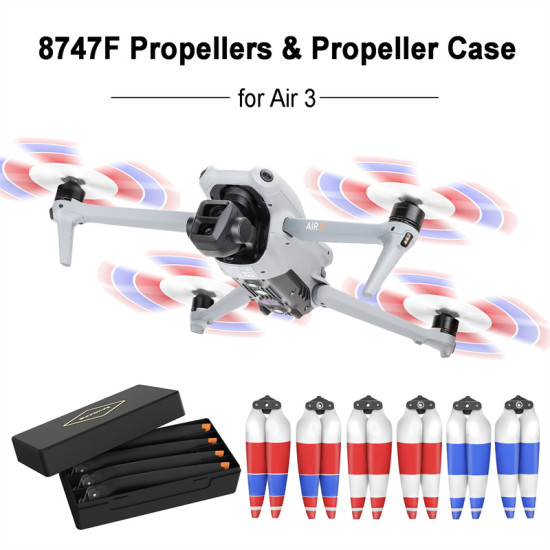 Propellers Case for DJI Air 3 Low Noise Props Colored Box 8747F Storage Mini Travel Protection Bag Accessories Combo Crush Proof Dust Parts 