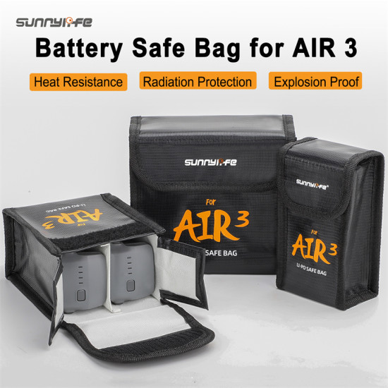 Battery Safe Bag for DJI AIR 3 Protective Case  Drone Li-Po Spare Box Sunnylife Accessories Packet Explosion-proof Parts Combo 