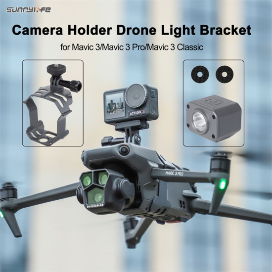 Sports Camera Holder Drone Light Bracket for DJI Mavic 3/Pro/Classic Accessories for Insta360 X3/OSMO ACTION 2/GoPro 9 Sunnylife 