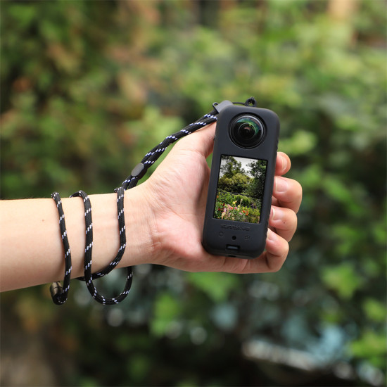 Lens Cover for Insta360 X3 Silicone Protective Case Camera Protector Scratch-proof Lanyard Accessories Rubber Sleeve Sunnylife