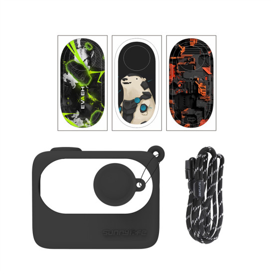 Silicone Cover Protective for Insta360 GO 3 Case Camera Stickers Sunnylife Skin Wrap Lens Cover Protector Neck Strap Accessories 