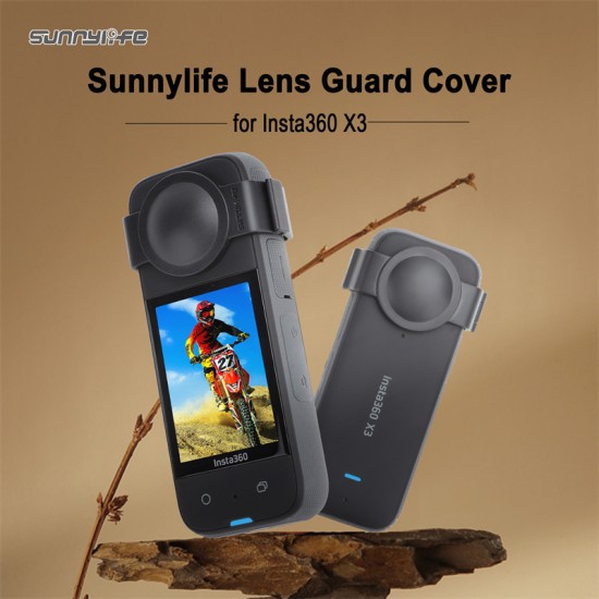 For Insta360 X3 Lens Guard Cover Cap Protector Set Scratch-proof Hard Protective Case Accessories Plastic Card Buckle Sunnylife  
