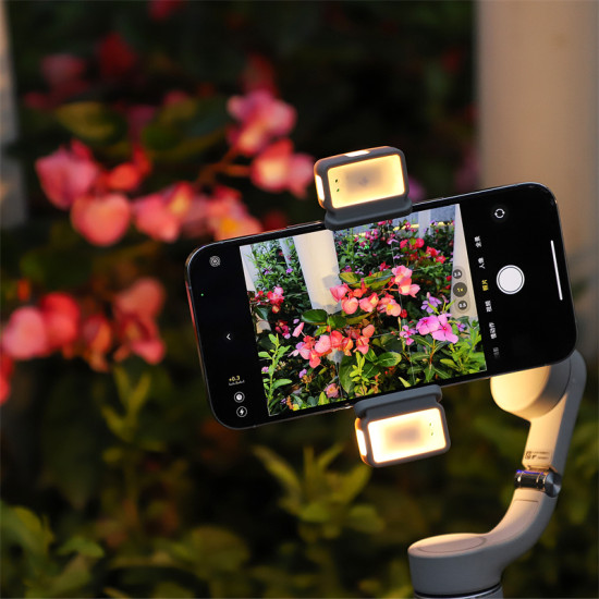 For DJI OM 5/4/4 SE Two-way LED Video Light with Charging Case Tri-color Dimmable Portable Fill Lamp Photography Sunnylife L375 