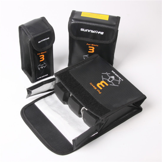 For Mavic 3 Battery Safe Bag Protective Li-Po Safe Bag Explosion-proof Accessories Sunnylife Protectors Spare Parts Black